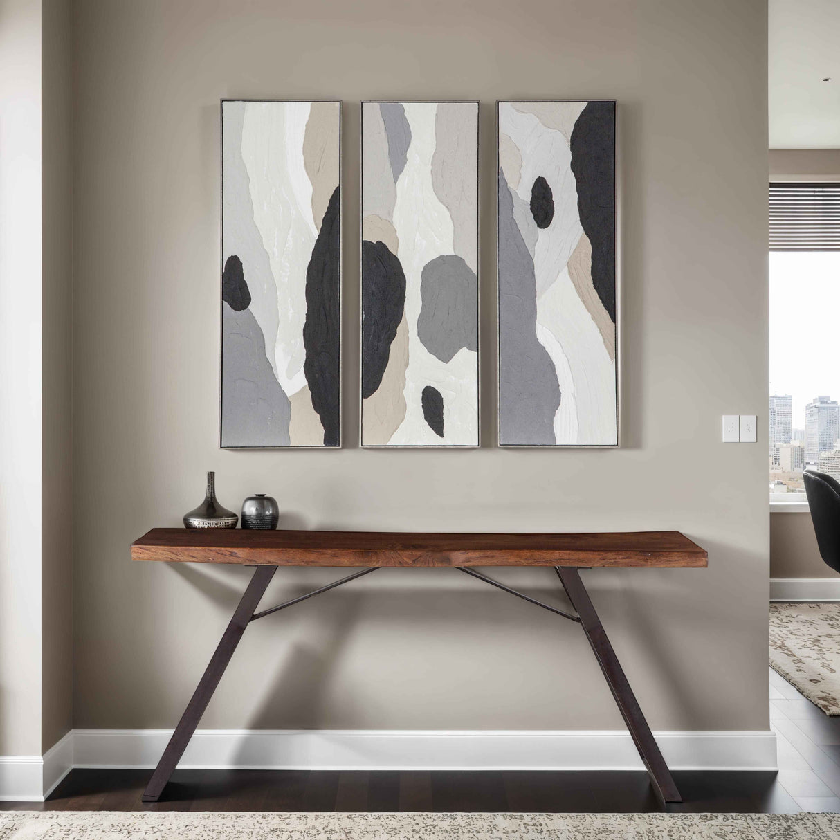 London Loft 68" Console Table in Walnut by Home Trends & Design at Eve Furniture