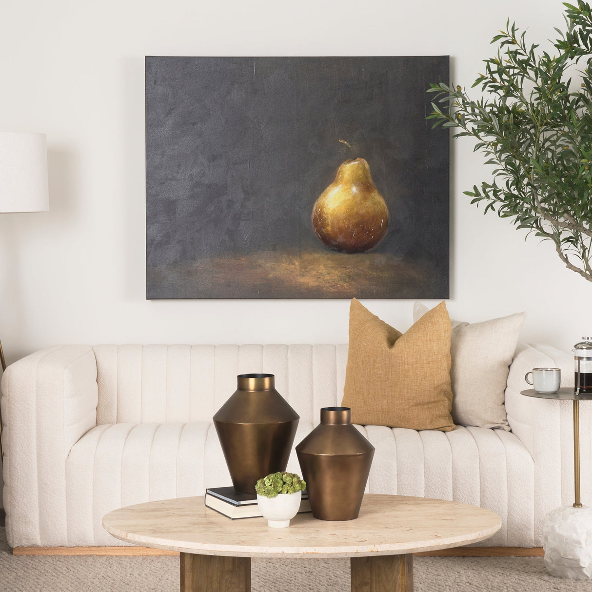 Lonely Pear by Mercana Studio a Hand Embellished Textured Canvas by Mercana at Eve Furniture