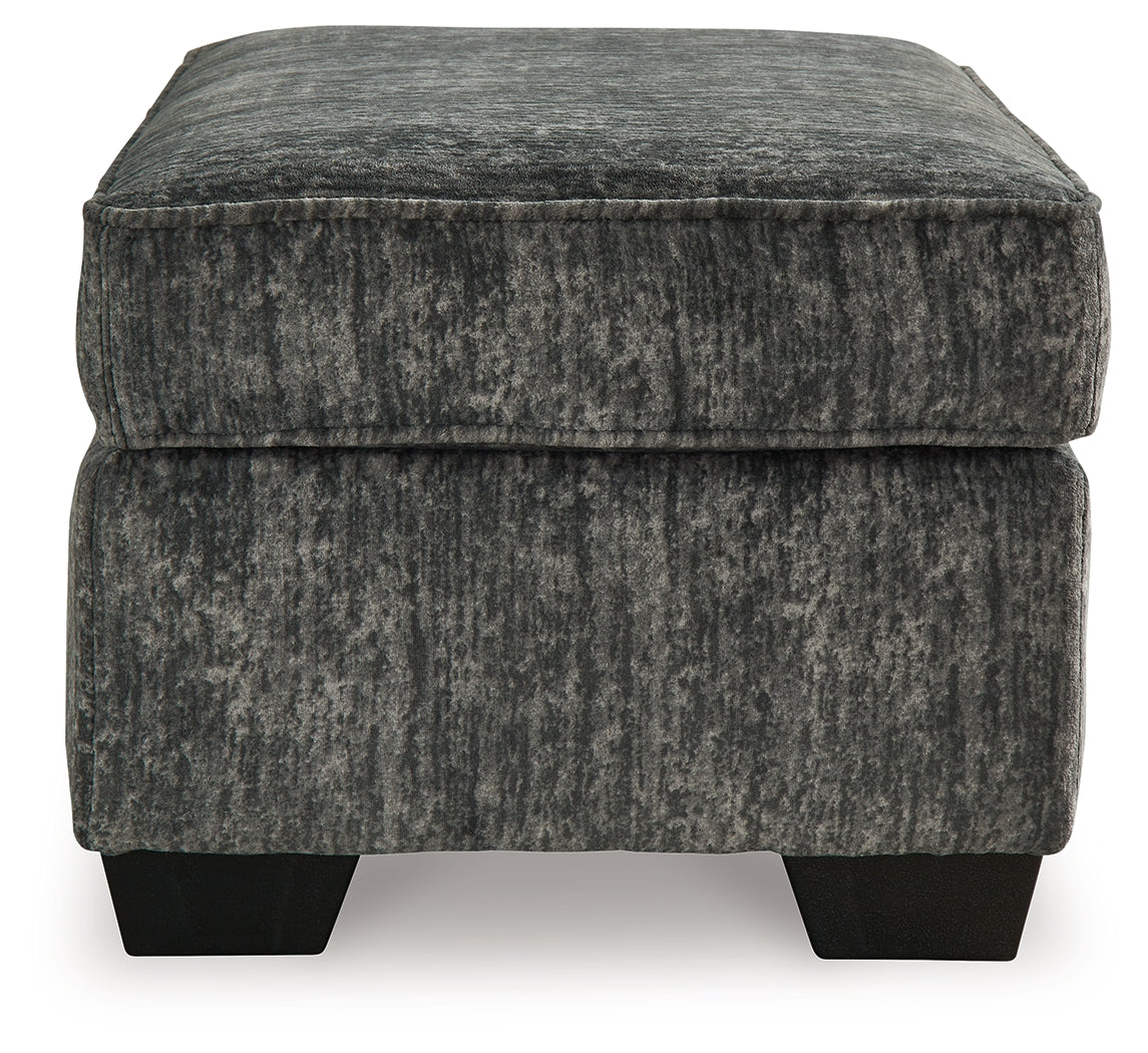 Lonoke Chair and Ottoman in Gunmetal by Ashley at Eve Furniture