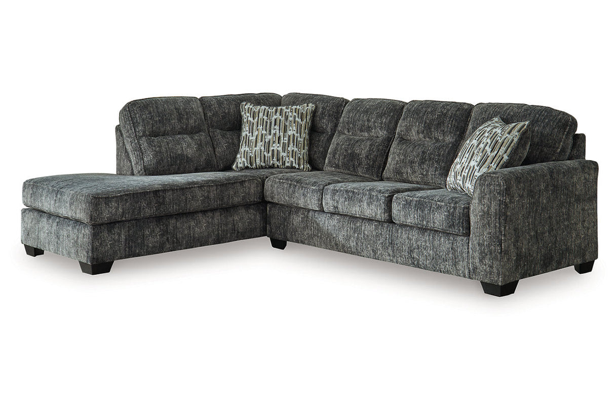 Lonoke Gunmetal 2-Piece Sectional with LAF Chaise by Ashley at Eve Furniture