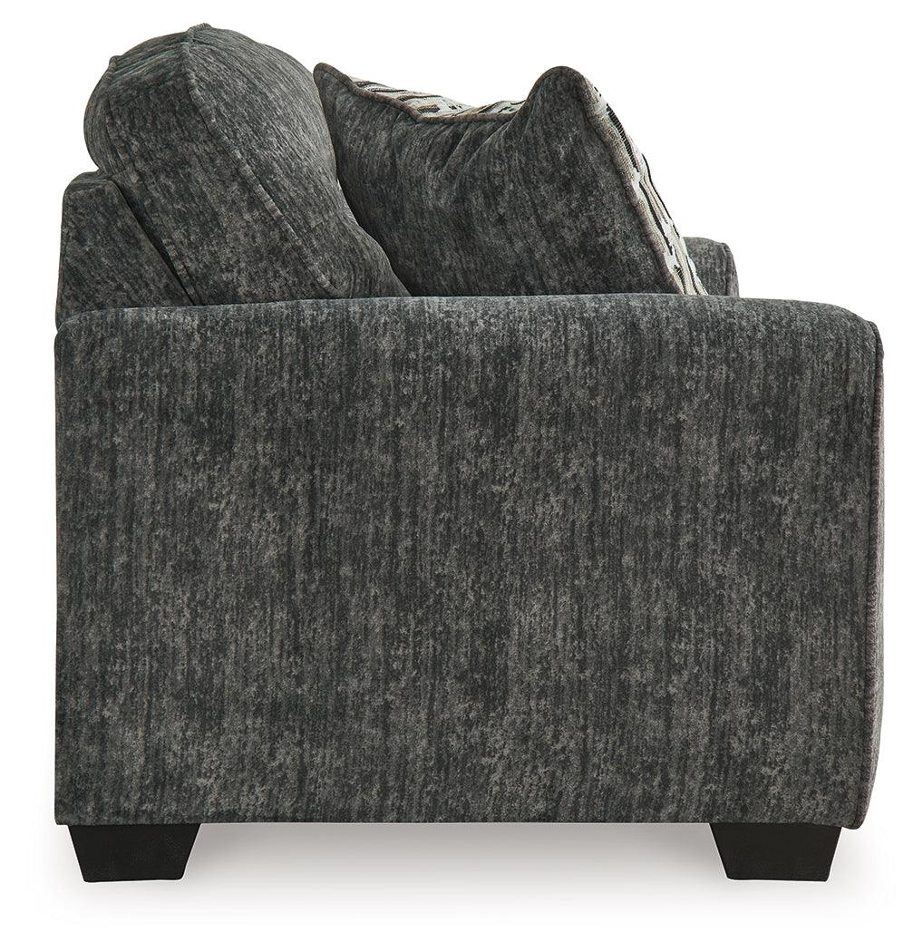 Lonoke Gunmetal Loveseat by Ashley at Eve Furniture