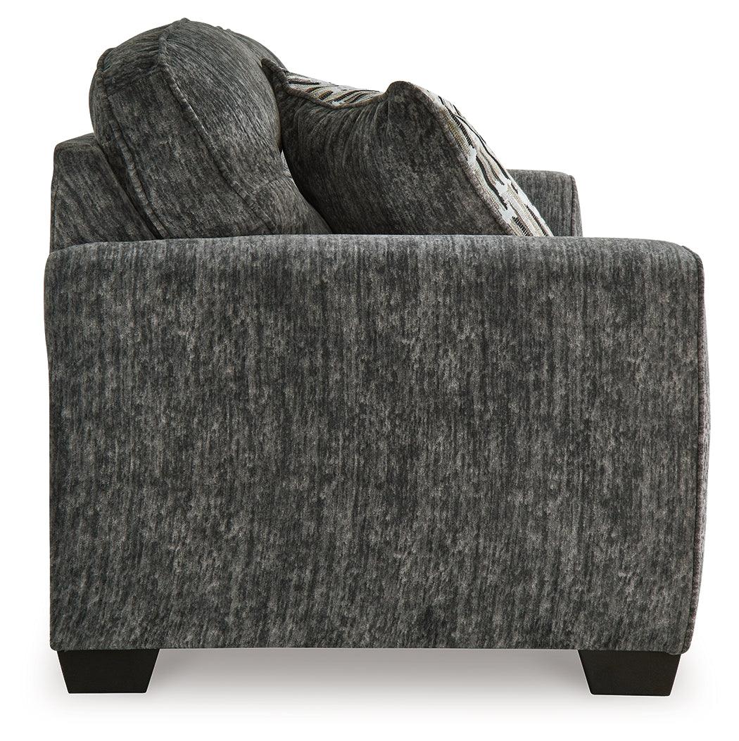 Lonoke Gunmetal Sofa by Ashley at Eve Furniture