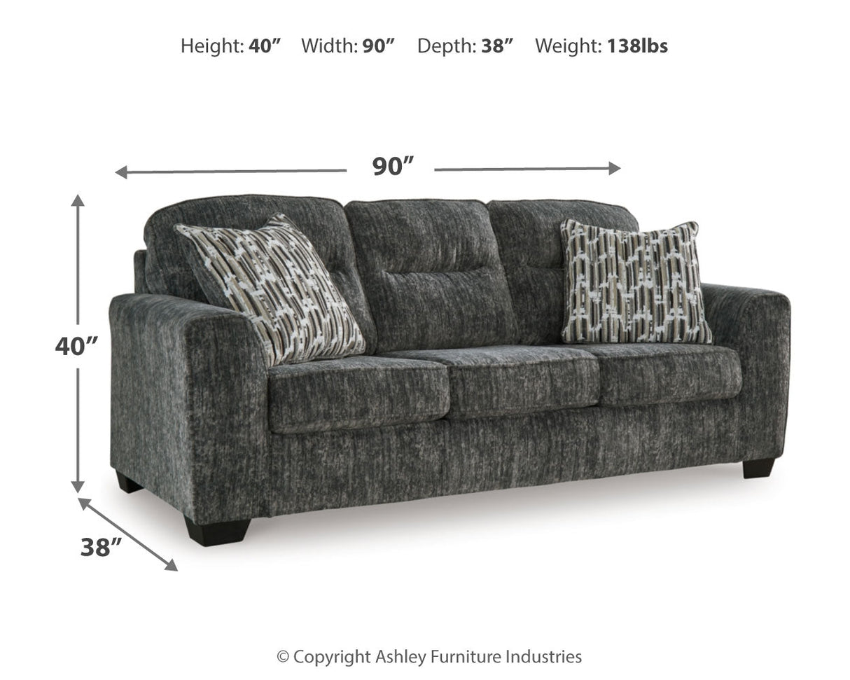 Lonoke Gunmetal Sofa, Loveseat and Oversized Chair by Ashley at Eve Furniture