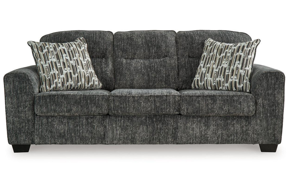 Lonoke Gunmetal Sofa, Loveseat, Oversized Chair and Ottoman by Ashley at Eve Furniture