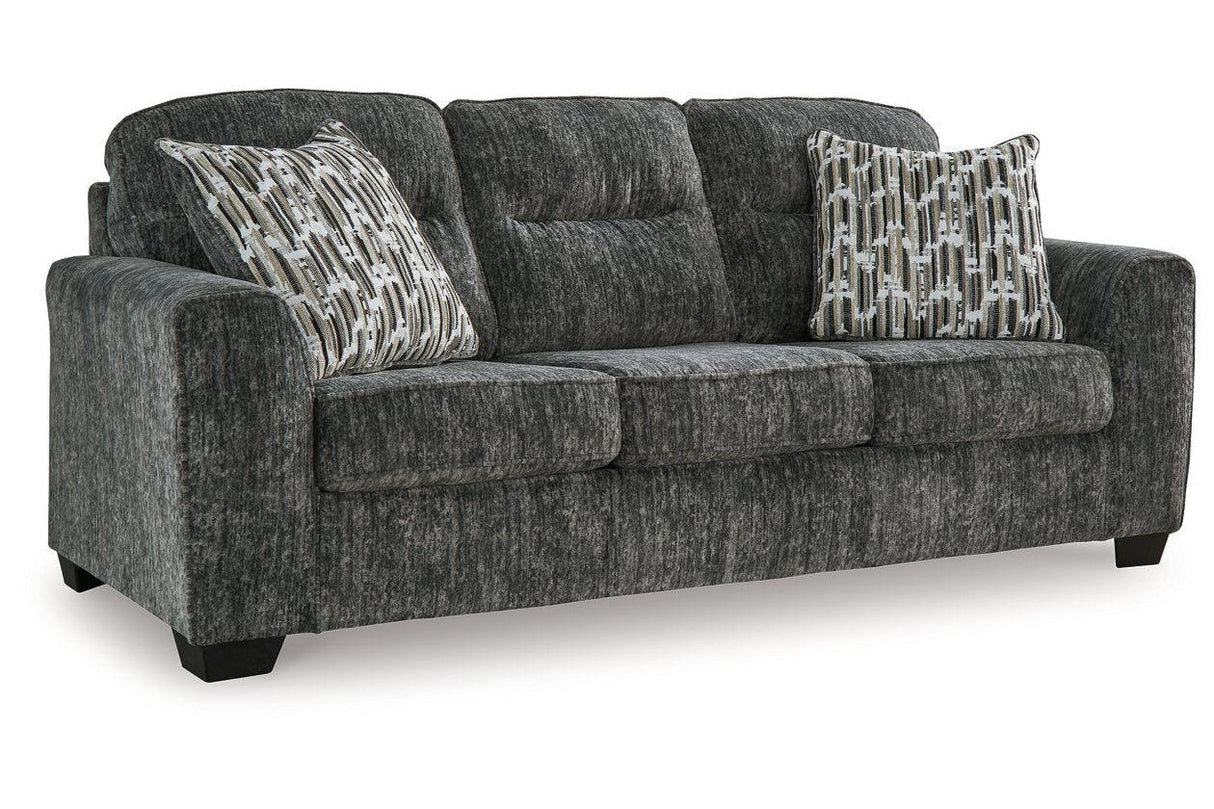 Lonoke Gunmetal Sofa, Loveseat, Oversized Chair and Ottoman by Ashley at Eve Furniture