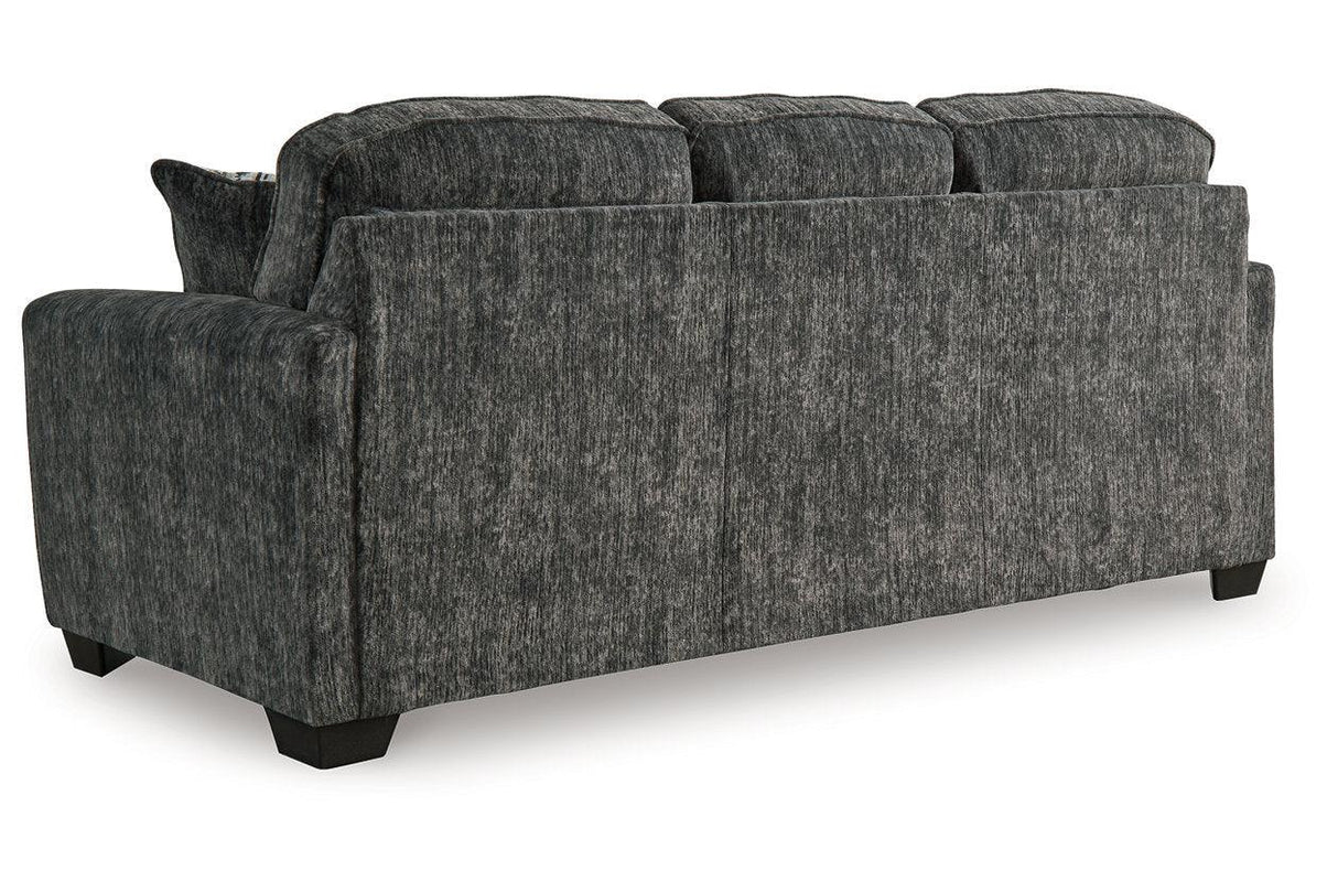 Lonoke Gunmetal Sofa, Loveseat, Oversized Chair and Ottoman by Ashley at Eve Furniture