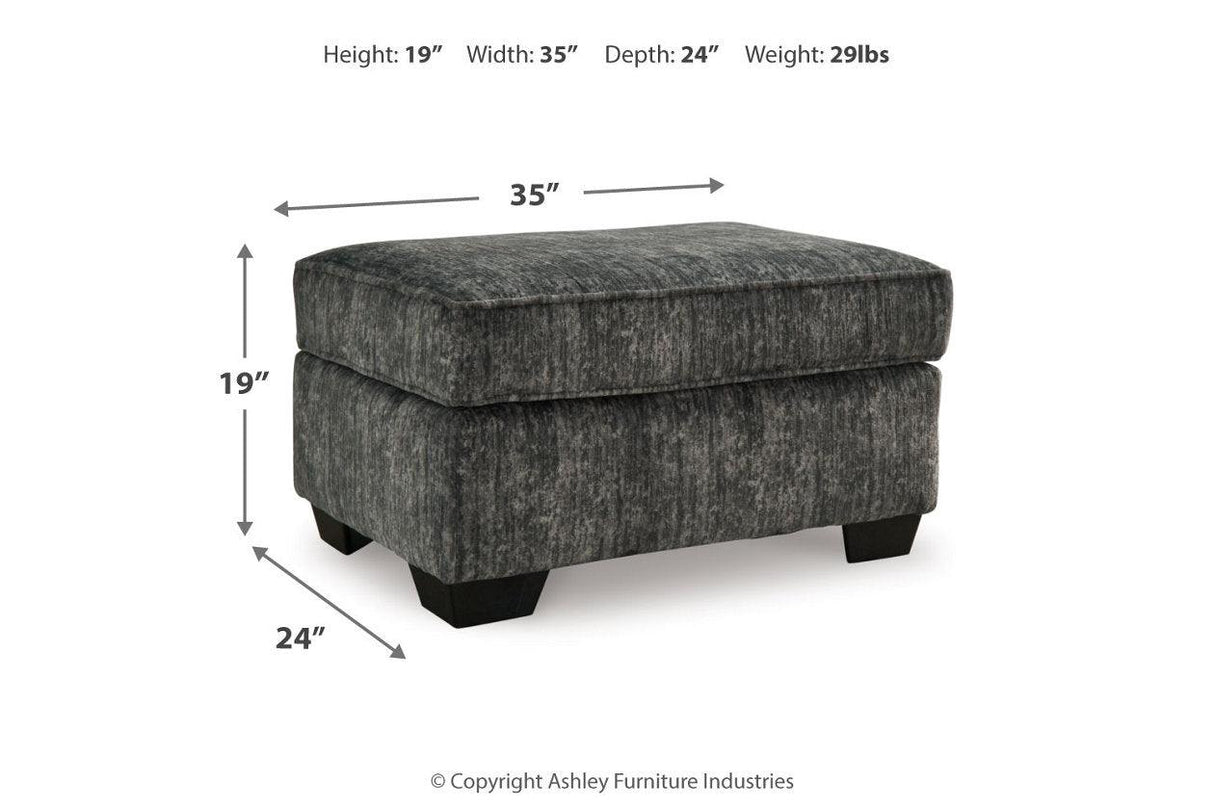 Lonoke Gunmetal Sofa, Loveseat, Oversized Chair and Ottoman by Ashley at Eve Furniture