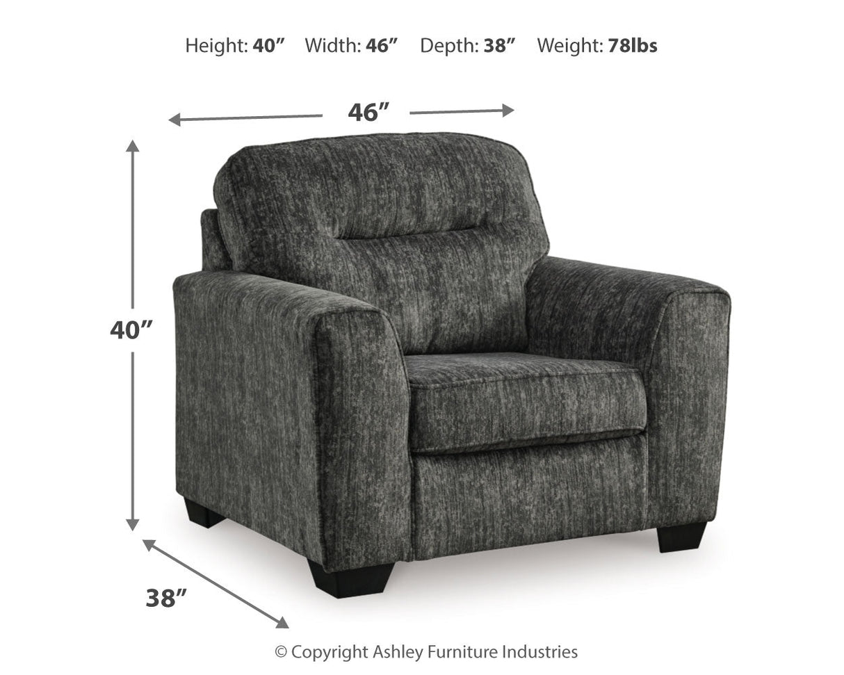 Lonoke Gunmetal Sofa, Loveseat and Oversized Chair by Ashley at Eve Furniture
