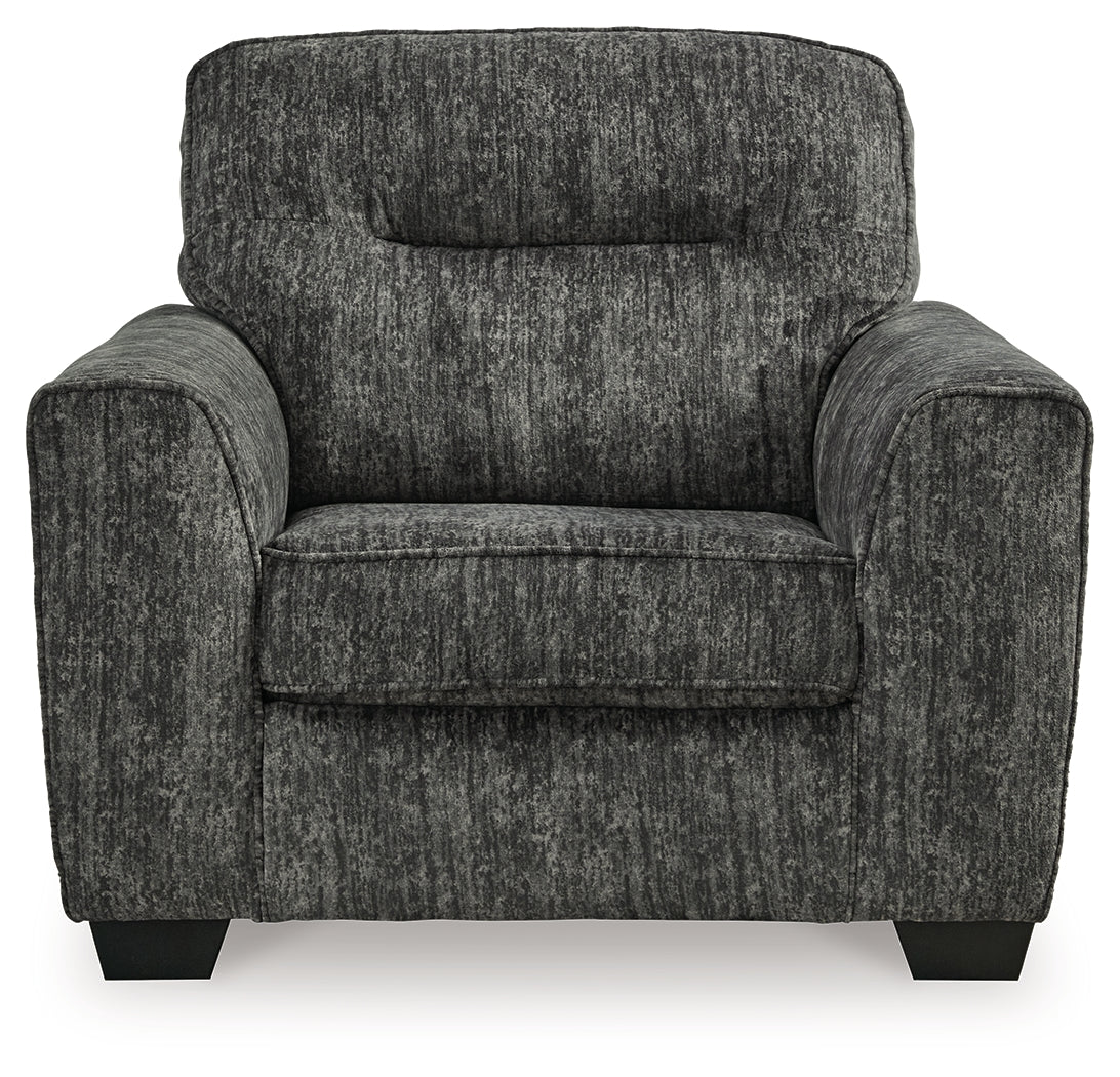 Lonoke Gunmetal Sofa, Loveseat and Oversized Chair by Ashley at Eve Furniture