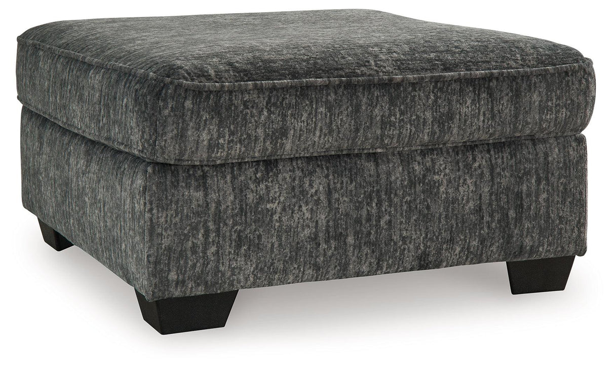 Lonoke Gunmetal Oversized Accent Ottoman by Ashley at Eve Furniture