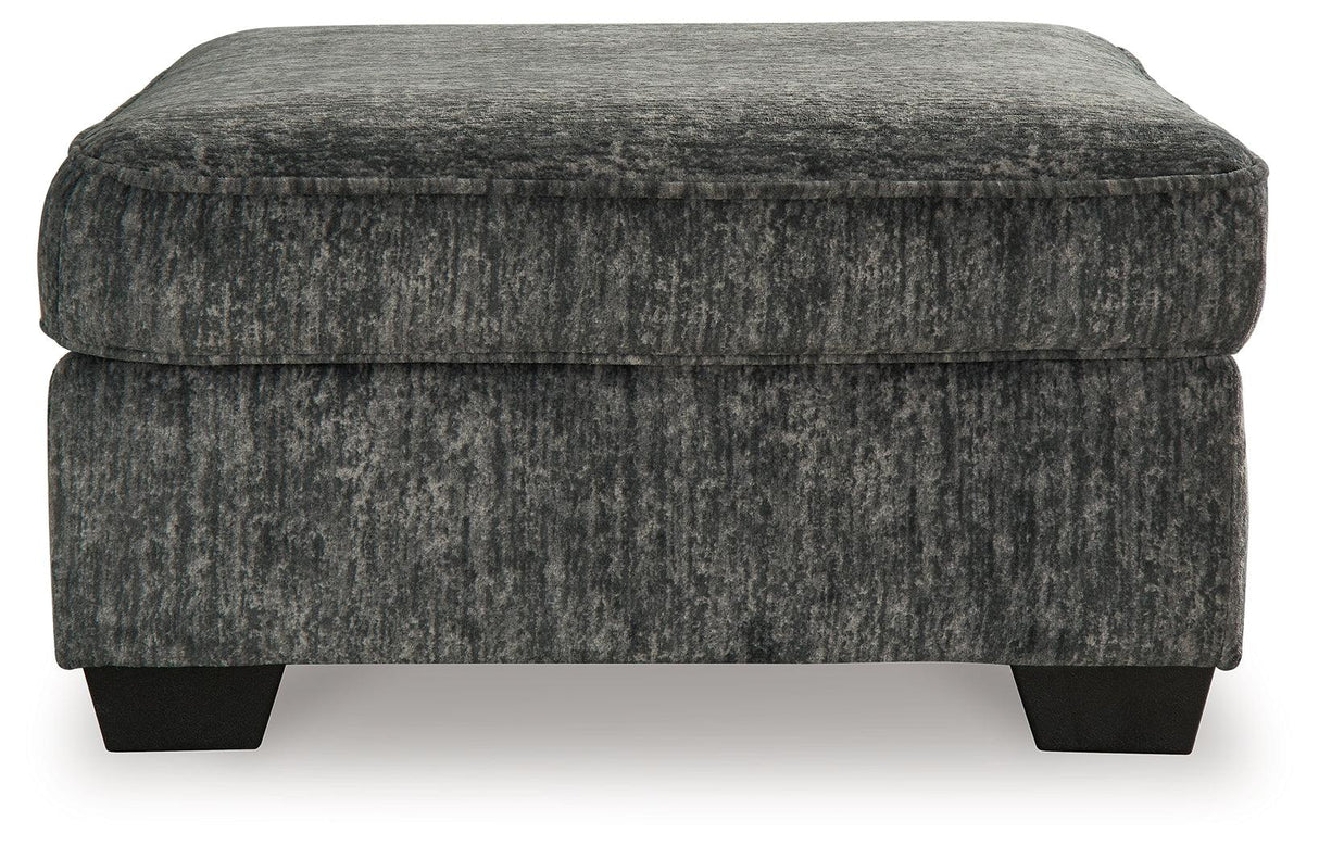 Lonoke Gunmetal Oversized Accent Ottoman by Ashley at Eve Furniture