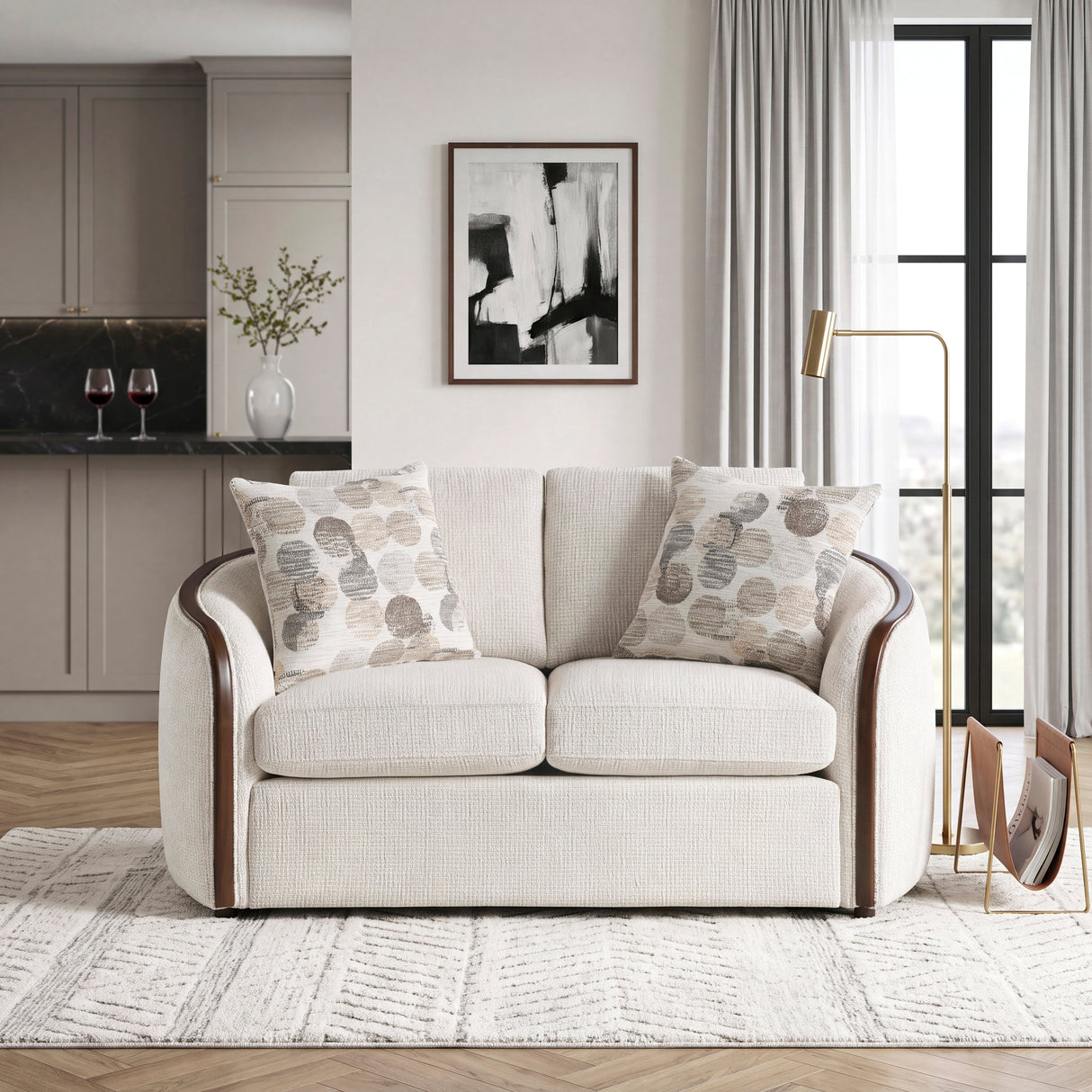 Loom Beige Loveseat by Homelegance at Eve Furniture