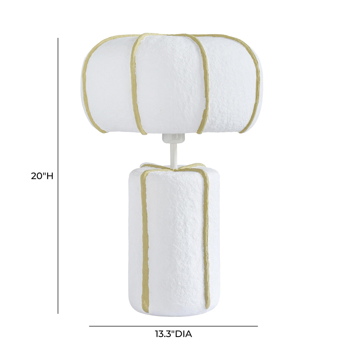 Looma Cotton Mache Table Lamp by TOV Furniture at Eve Furniture