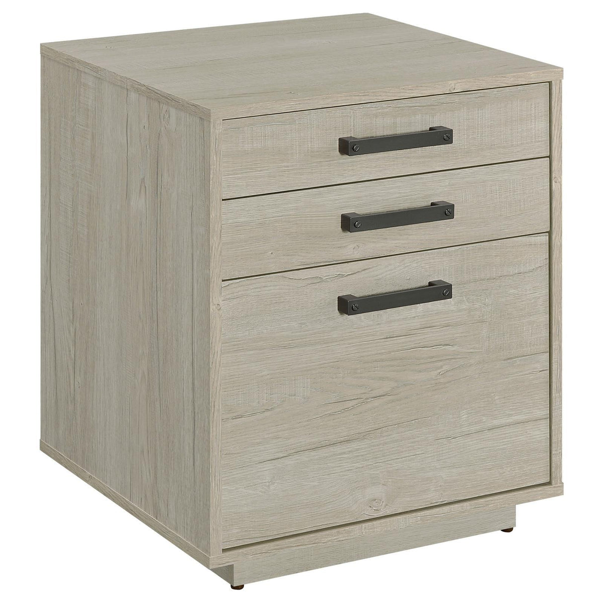 Loomis Whitewashed Gray 3-Drawer Square File Cabinet by Coaster at Eve Furniture