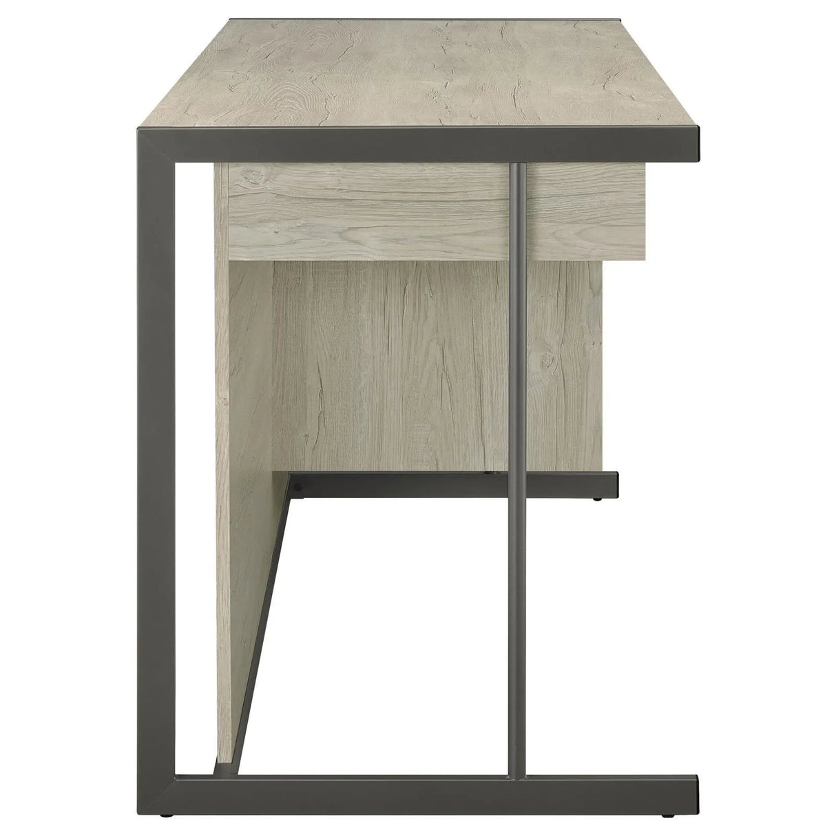 Loomis Whitewashed Gray/Gunmetal 4-Drawer Rectangular Office Desk by Coaster at Eve Furniture