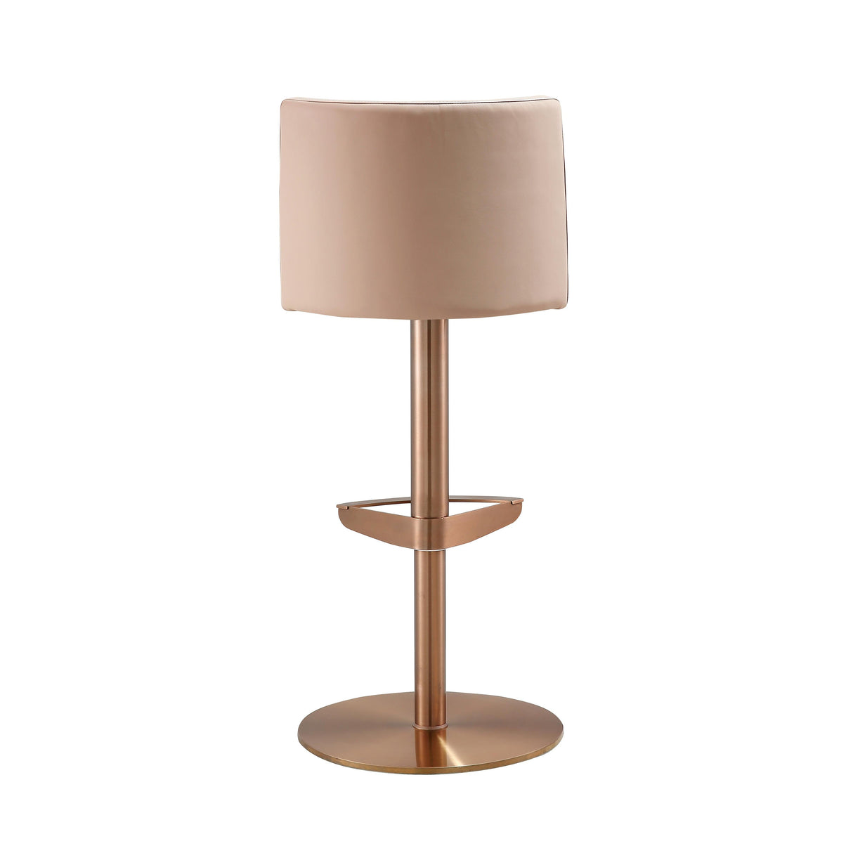 Loosha Cafe Au Lait Performance Vegan Leather and Rose Gold Adjustable Stool by TOV Furniture at Eve Furniture