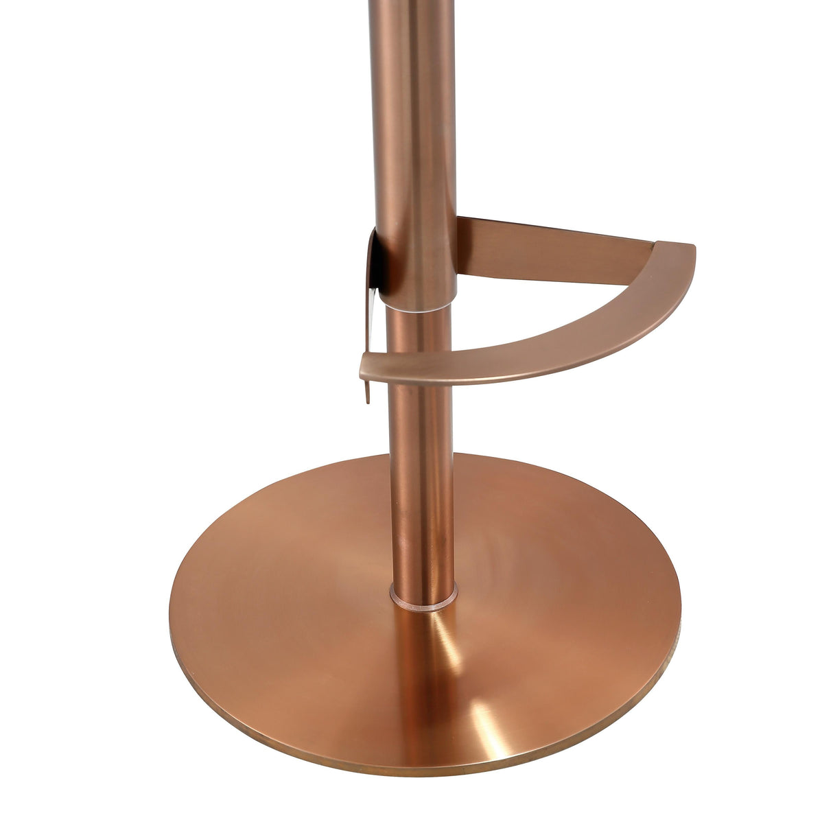 Loosha Cafe Au Lait Performance Vegan Leather and Rose Gold Adjustable Stool by TOV Furniture at Eve Furniture