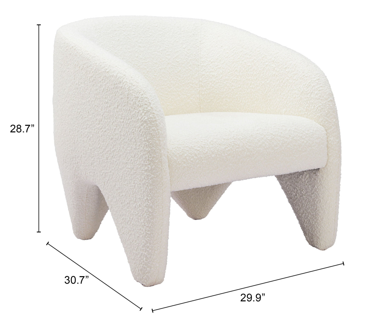 Lopta White Accent Chair by Zuomod at Eve Furniture