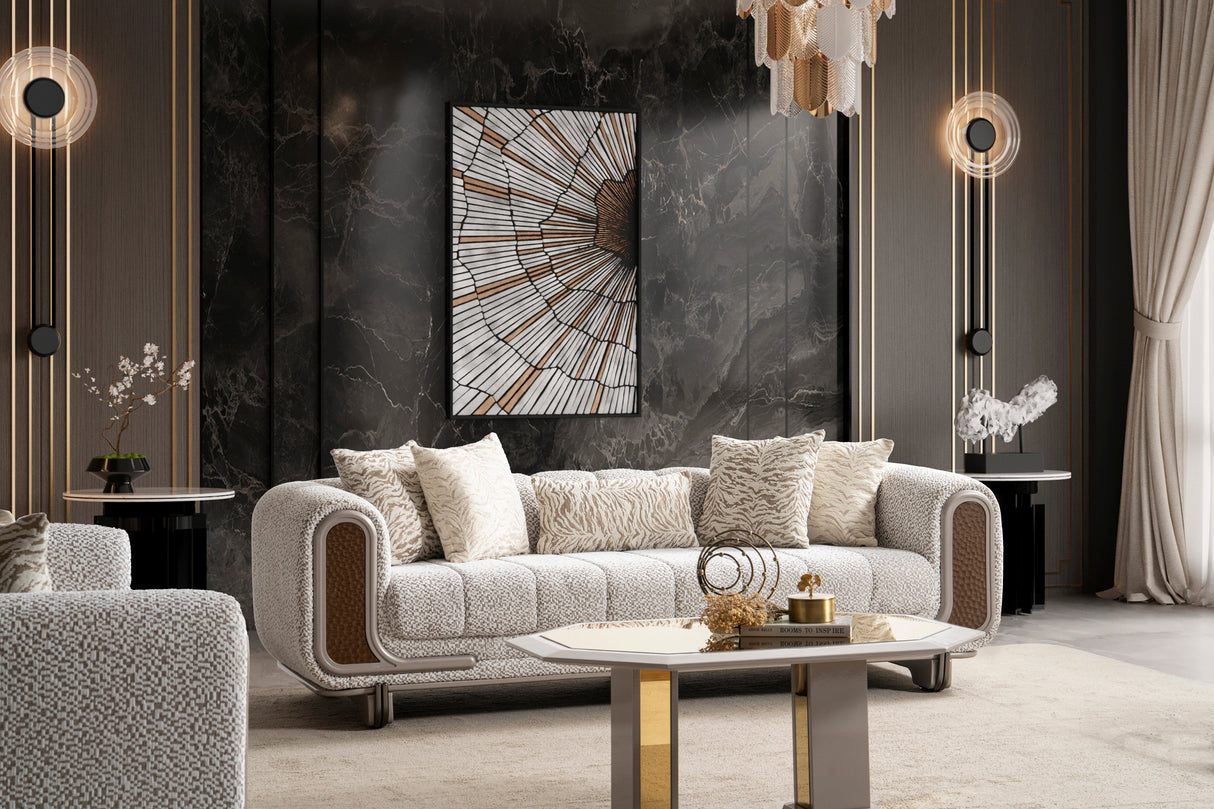 Lora White Living Room Set