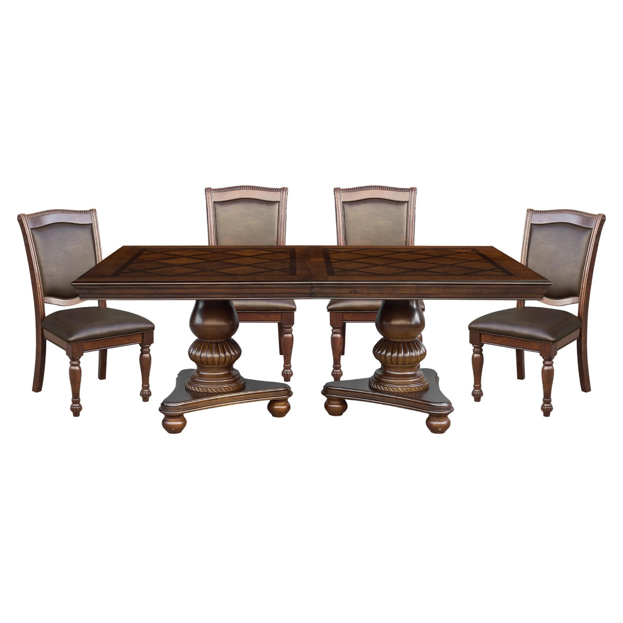 Lordsburg Brown Chery Extendable Dining Set by Homelegance at Eve Furniture