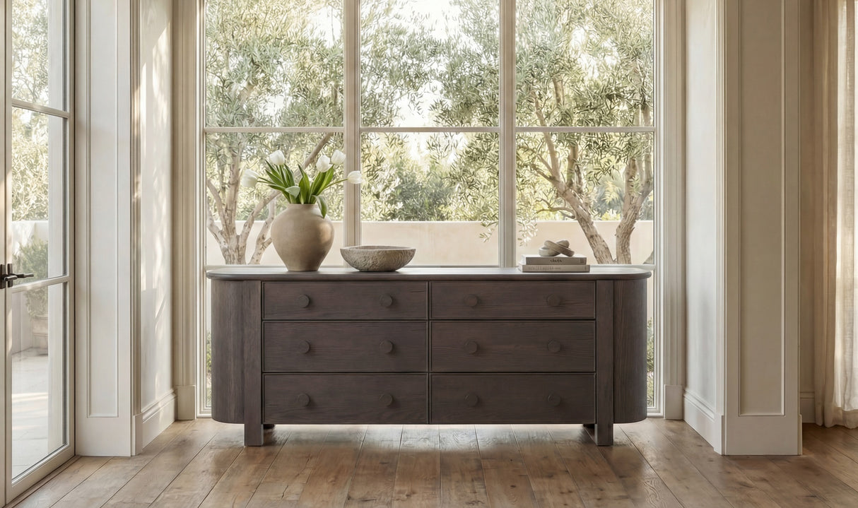 Loren 6 Drawer Dresser Dark Brown by Moe's Home at Eve Furniture
