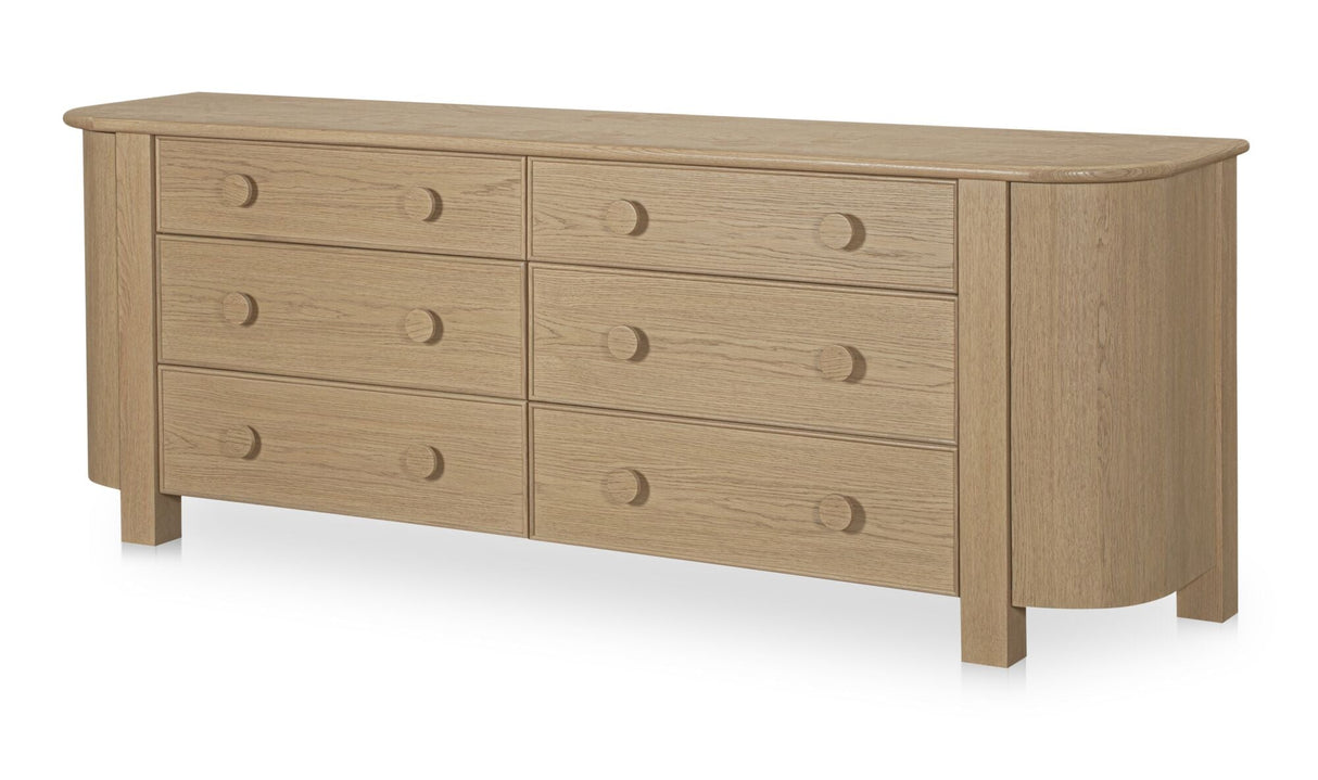 Loren 6 Drawer Dresser Natural by Moe's Home at Eve Furniture