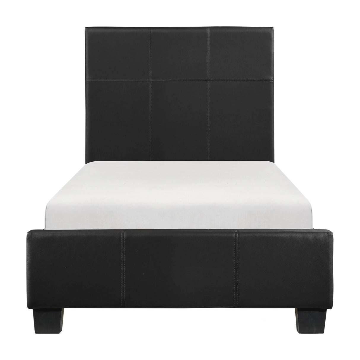 Lorenzi Black Twin Upholstered Platform Bed by Homelegance at Eve Furniture