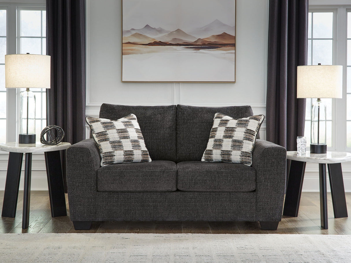 Loreo Ebony Loveseat by Ashley at Eve Furniture