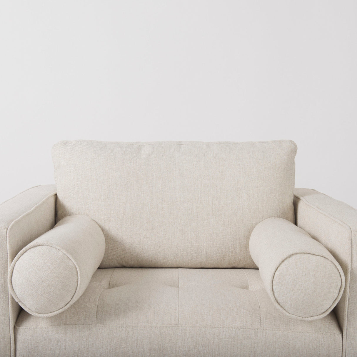 Loretta Cream Fabric Chair W/ Two Bolster Cushions by Mercana at Eve Furniture