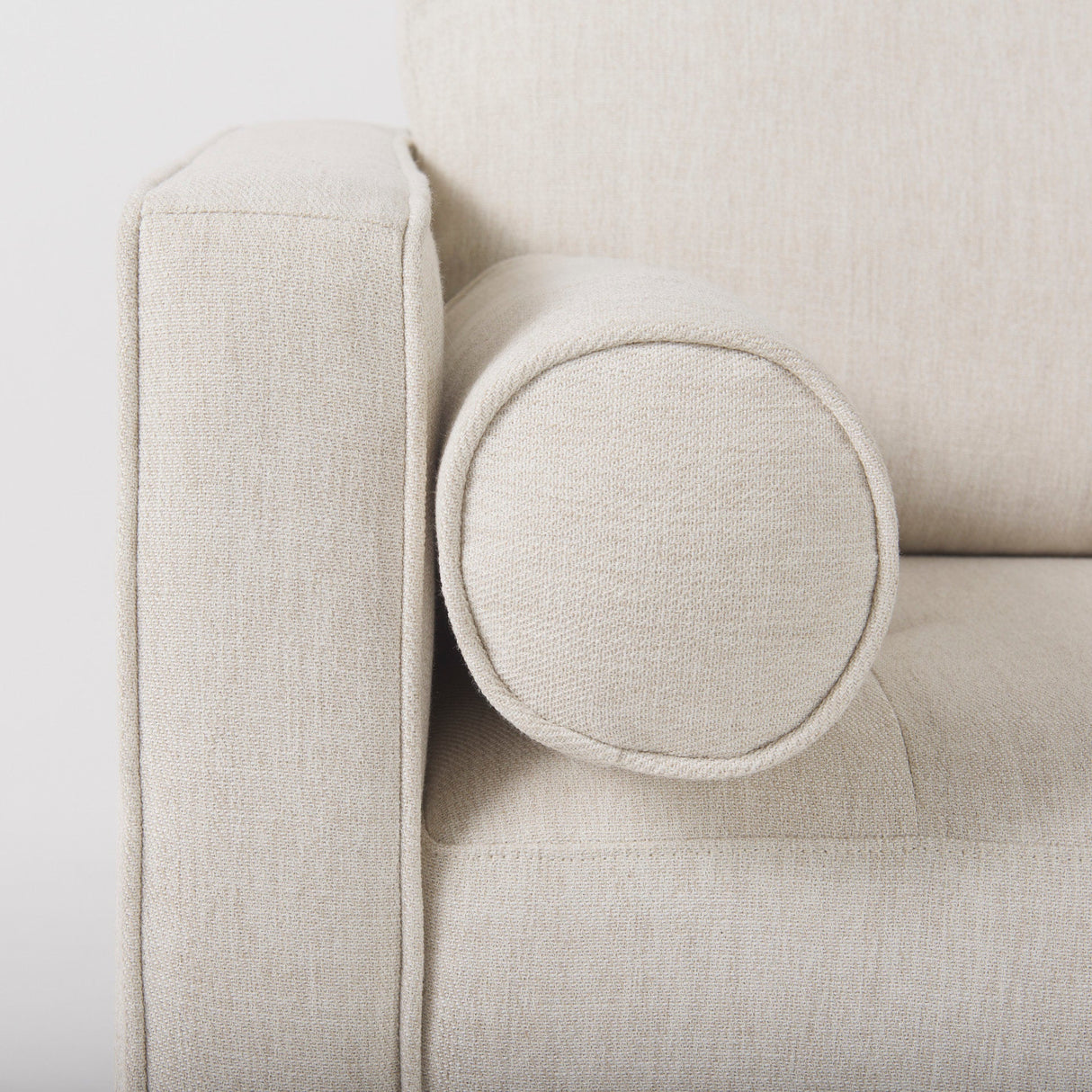 Loretta Cream Fabric Chair W/ Two Bolster Cushions by Mercana at Eve Furniture
