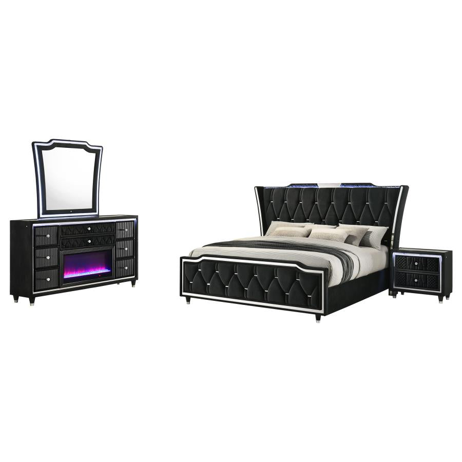 Lorient Black 4-piece Queen Bedroom Set by Coaster at Eve Furniture