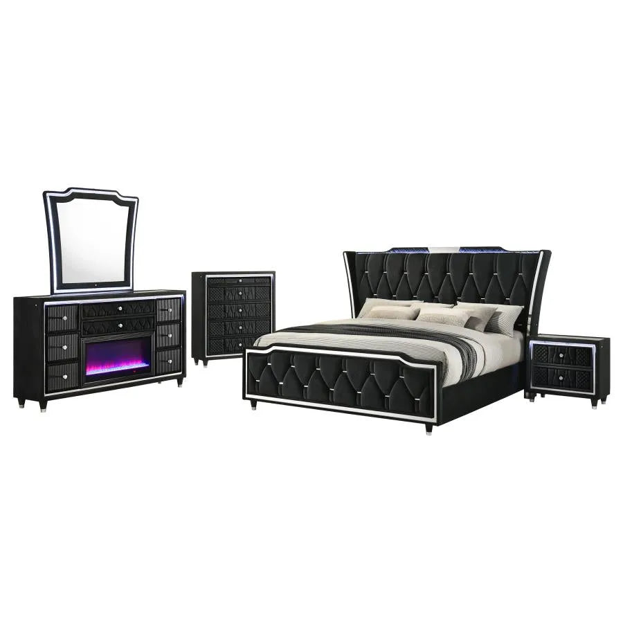 Lorient Black 5-piece Queen Storage Bedroom Set by Coaster at Eve Furniture