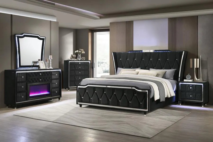 Lorient Black 5-piece Queen Storage Bedroom Set by Coaster at Eve Furniture