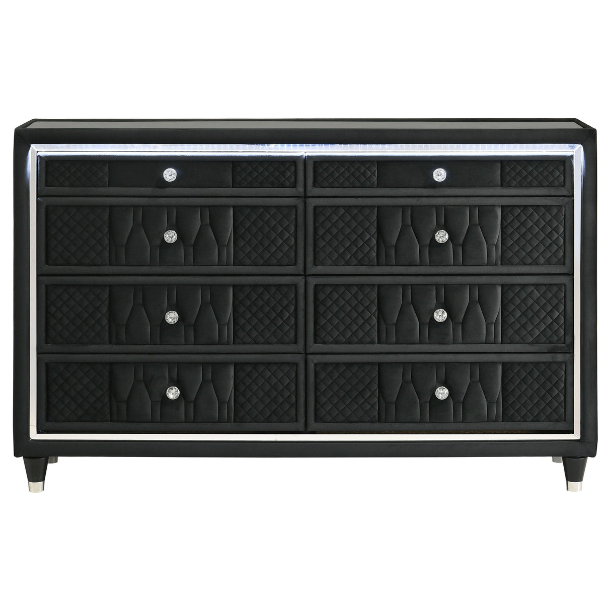 Lorient Black 8-drawer LED Bedroom Dresser Cabinet by Coaster at Eve Furniture