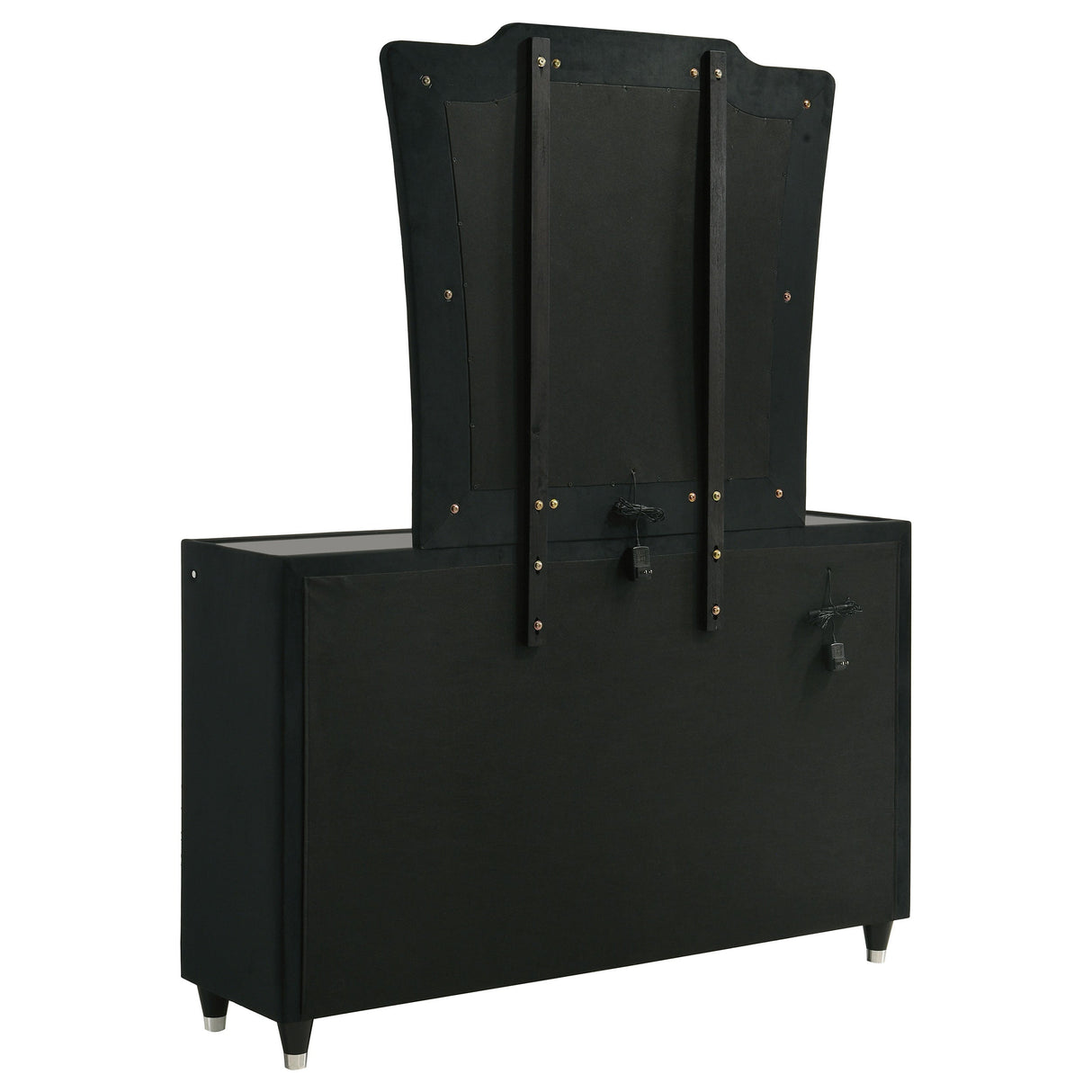 Lorient Black 8-drawer LED Dresser with Mirror by Coaster at Eve Furniture
