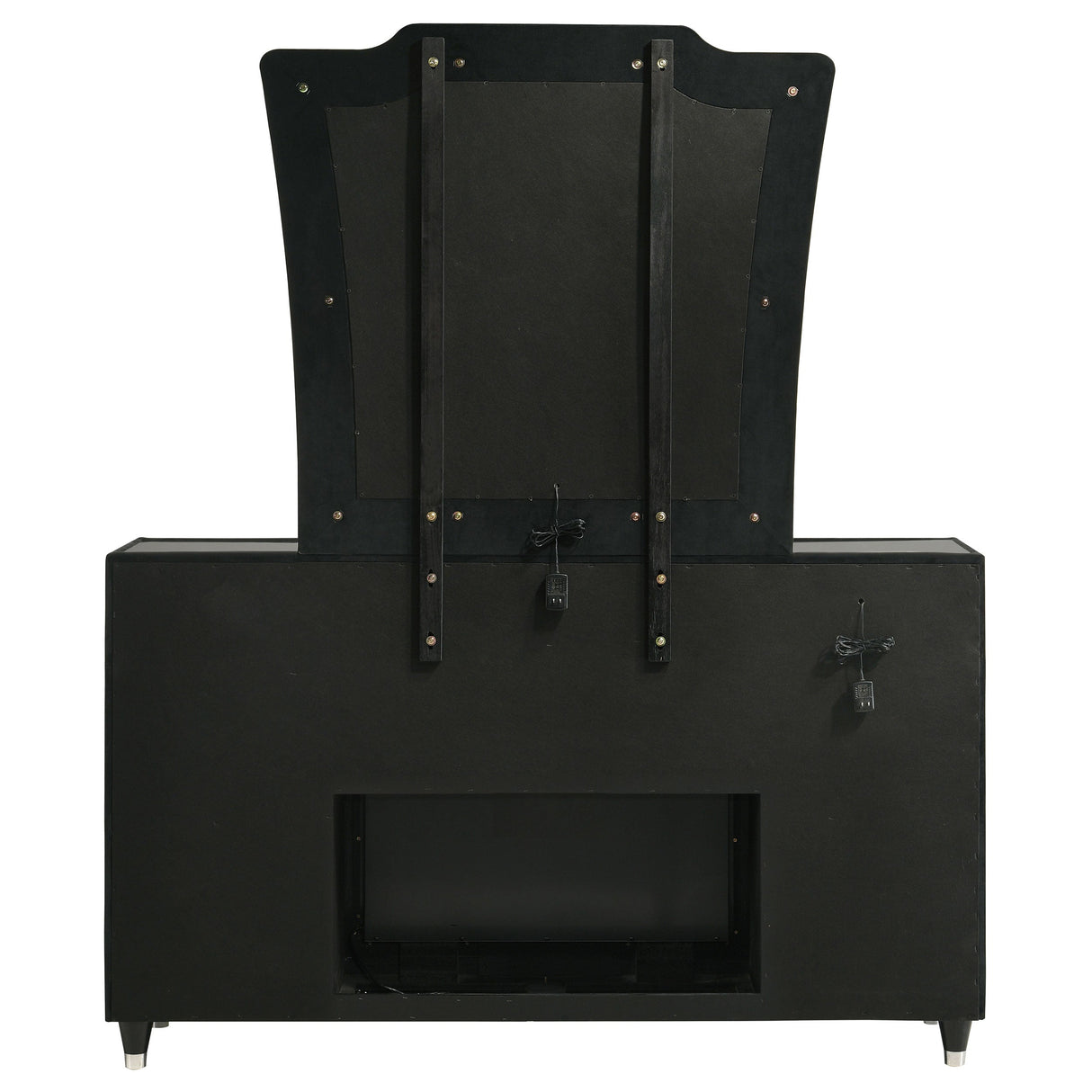 Lorient Black 8-drawer LED Flame Box Dresser and Mirror by Coaster at Eve Furniture
