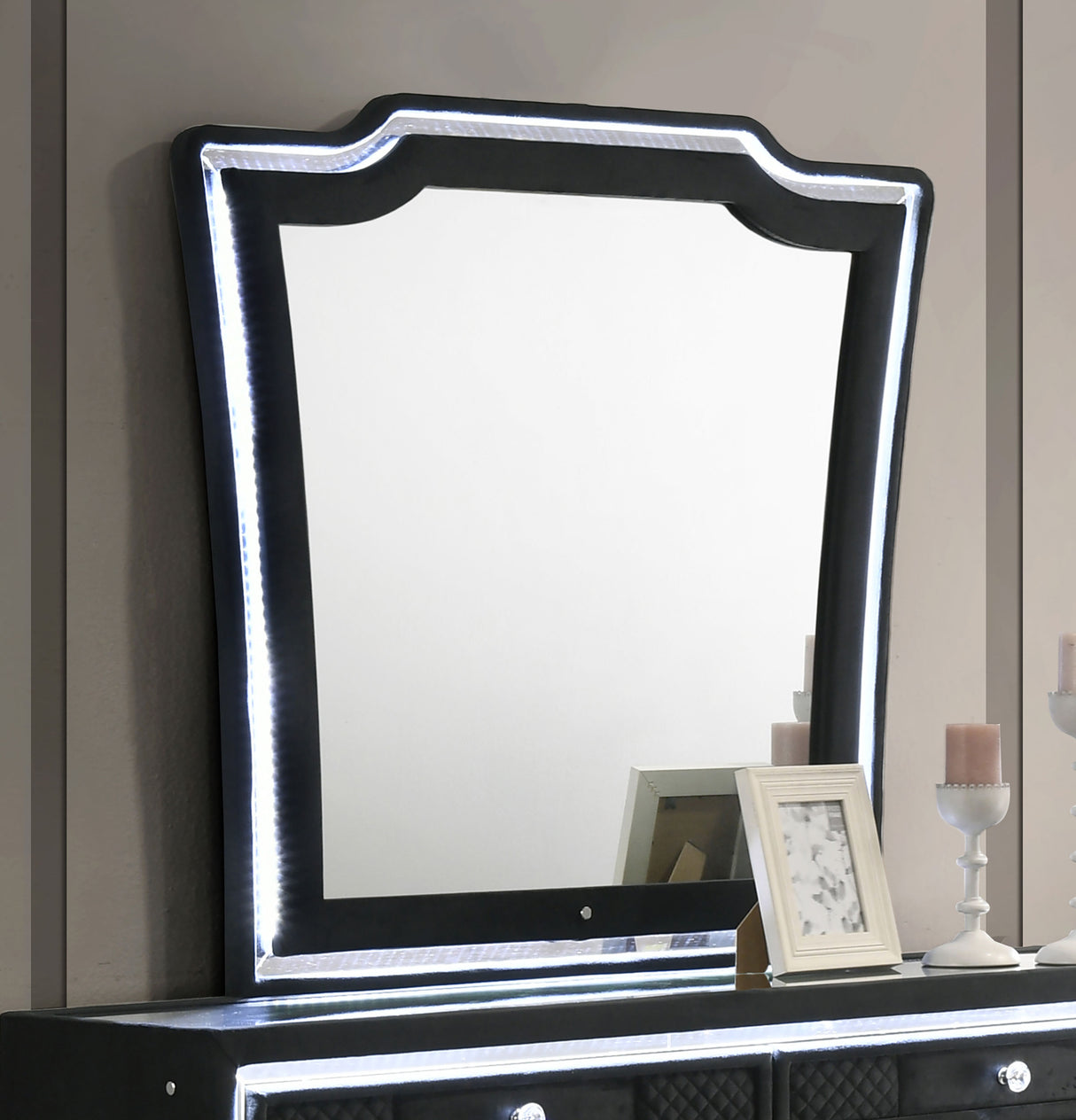Lorient Black LED Dresser Mirror by Coaster at Eve Furniture