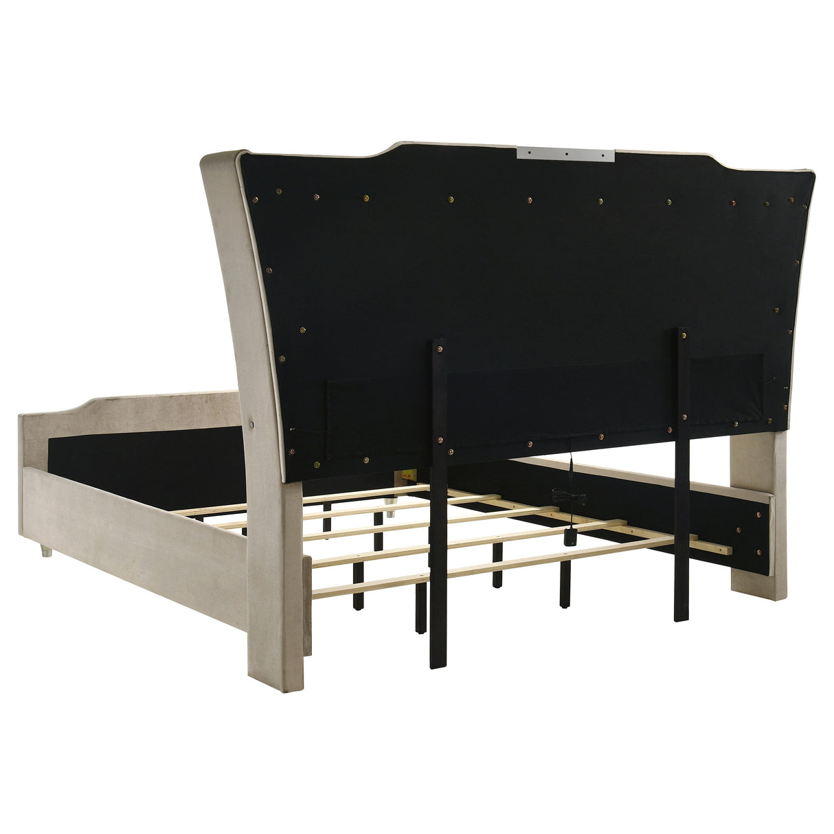 Lorient Ivory and Camel California King LED Upholstered Bed by Coaster at Eve Furniture