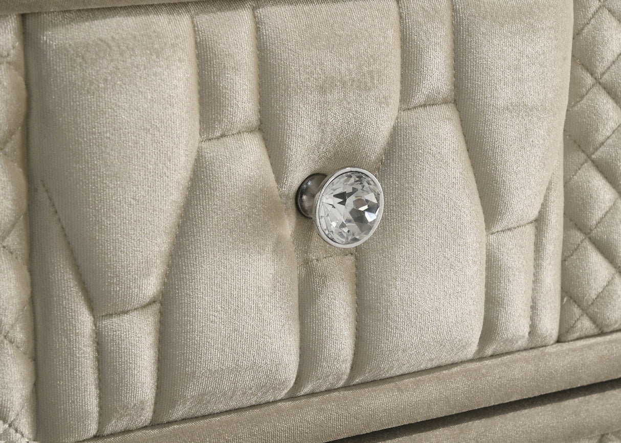 Lorient Ivory/Camel 2-drawer LED Nightstand with USB by Coaster at Eve Furniture