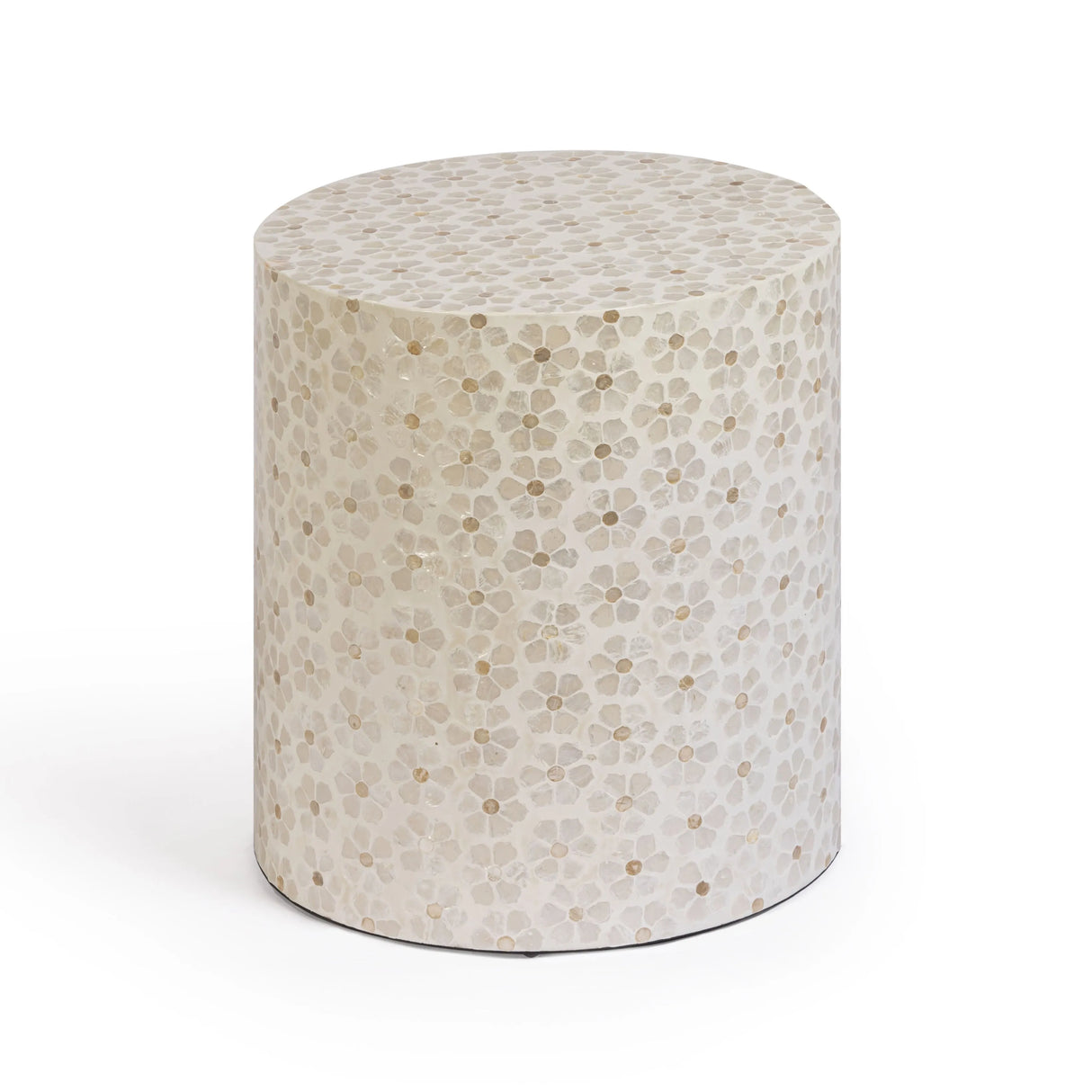 Lorna Capiz Shell Accent Stool by TOV Furniture at Eve Furniture