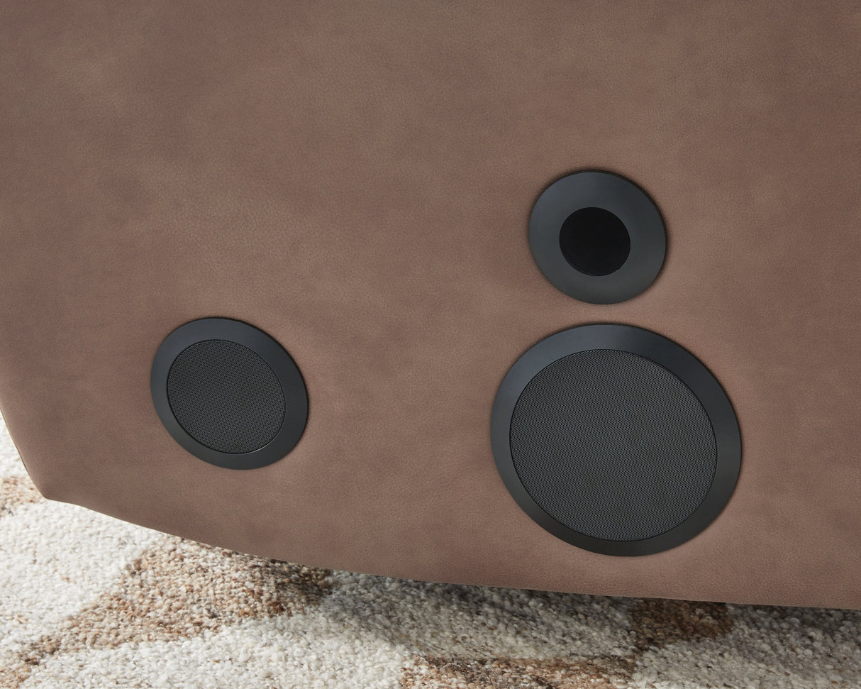 Lorrenton Caramel Power Glider Recliner with Audio System by Ashley at Eve Furniture