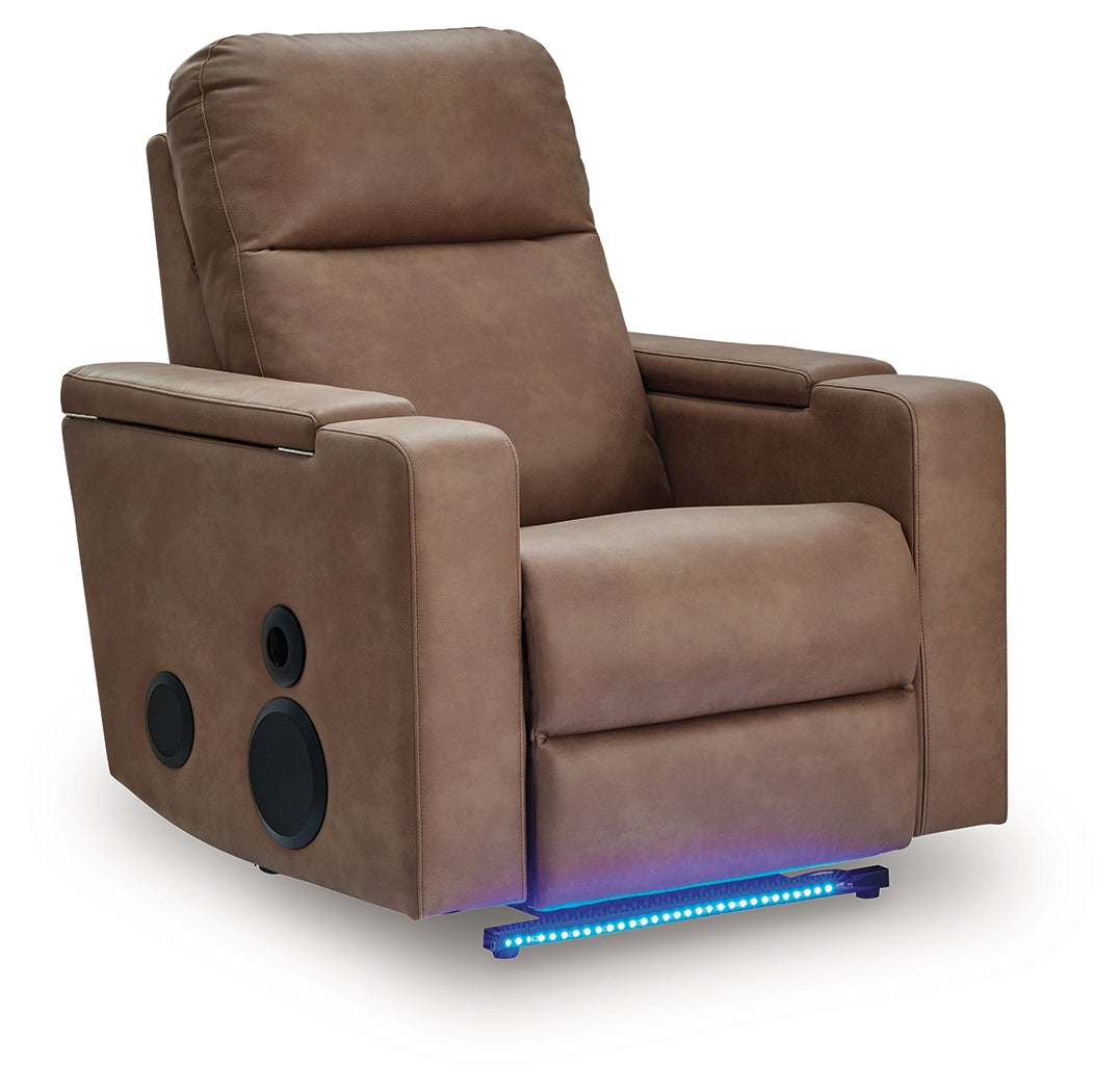 Lorrenton Caramel Power Glider Recliner with Audio System by Ashley at Eve Furniture
