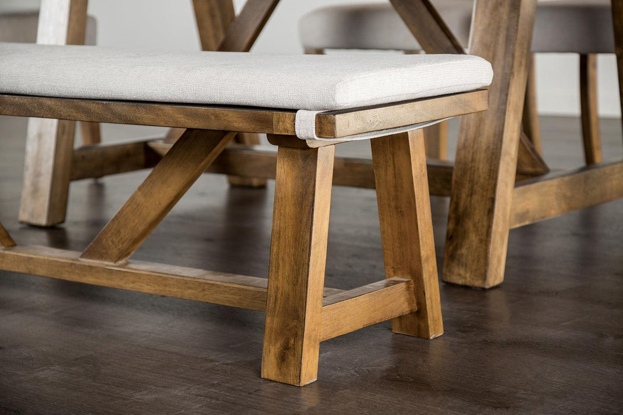 Losone Brown/White Bench w/ Cushion by Furniture of America at Eve Furniture