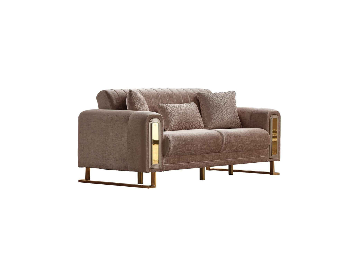 Lotus Cream Convertible Loveseat by Furnia at Eve Furniture