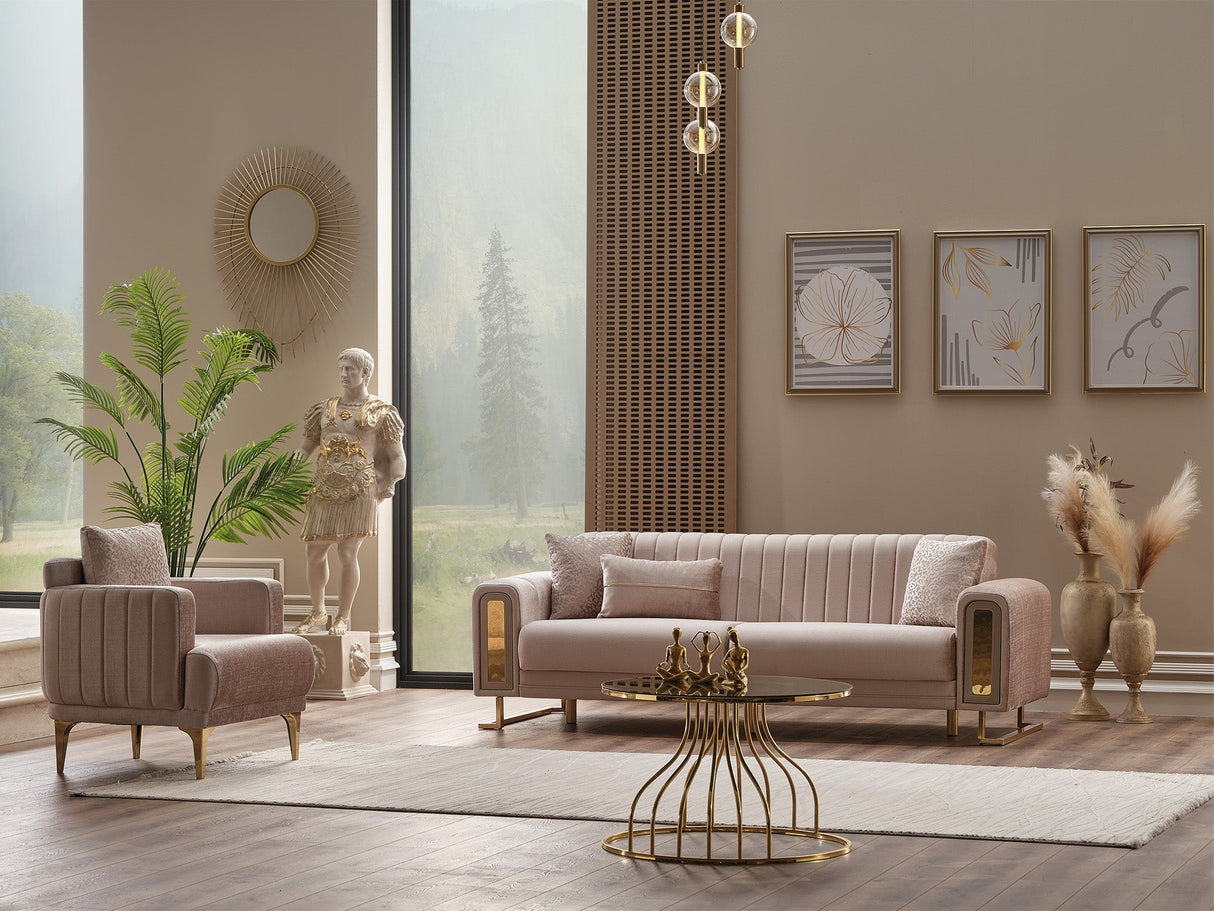 Lotus Cream Convertible Sofa by Furnia at Eve Furniture