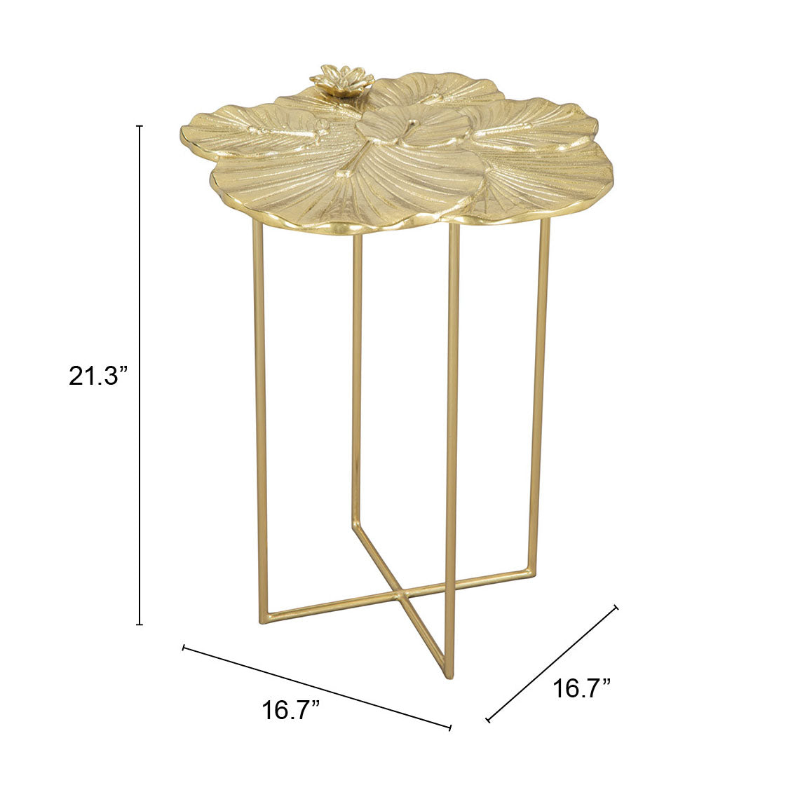 Lotus Gold Side Table by Zuomod at Eve Furniture