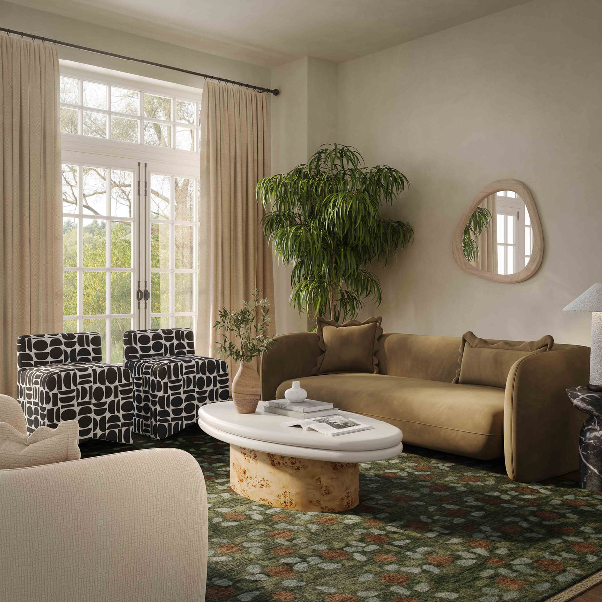 Lou Cafe Au Lait Performance Velvet Loveseat by TOV Furniture at Eve Furniture