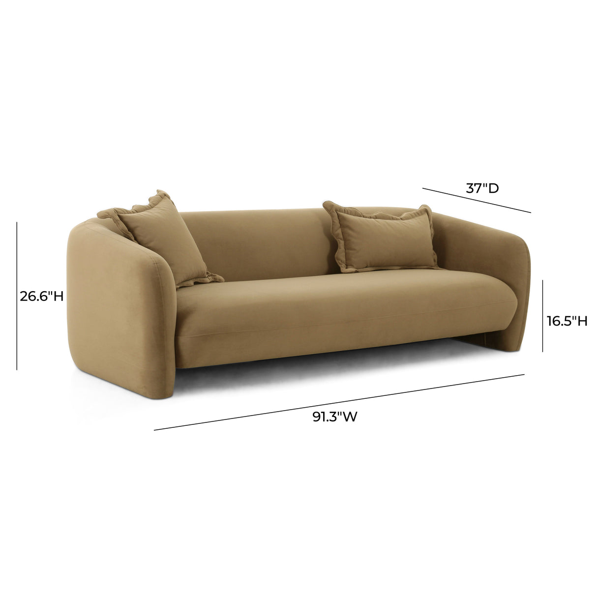 Lou Cafe Au Lait Performance Velvet Sofa by TOV Furniture at Eve Furniture