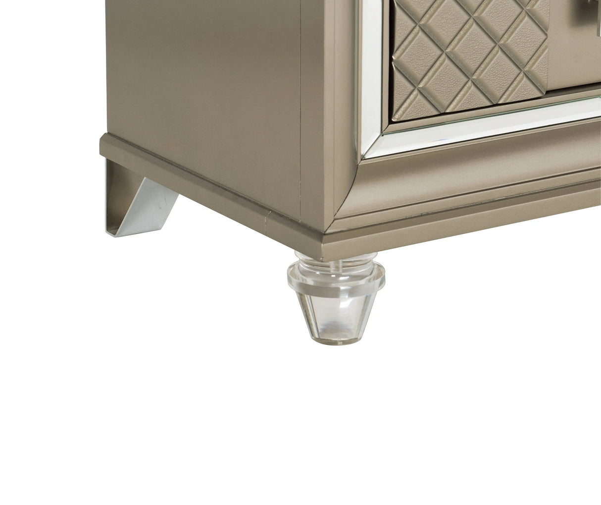 Loudon Champagne Metallic Nightstand by Homelegance at Eve Furniture