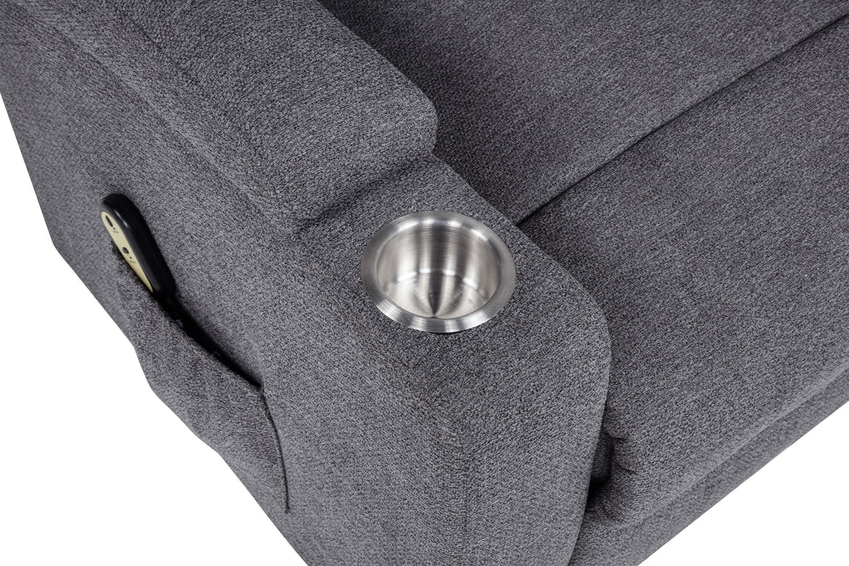 Louie Gray Chenille Upholstered Power Lift Massage Chair by Coaster at Eve Furniture